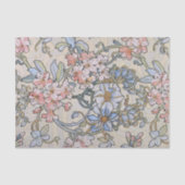 ピンククレマティスつる植物アルフォンスミュシャ 薄葉紙 (正面)