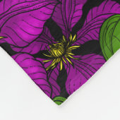 ピンククレマティスつる植物 フリースブランケット (角)