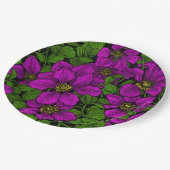 ピンククレマティスつる植物 ペーパープレート (アングル)