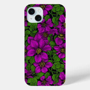ピンククレマティスつる植物 iPhone 15 MINIケース