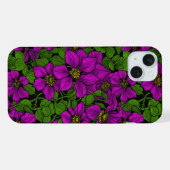 ピンククレマティスつる植物 iPhoneケース (裏面横)