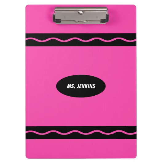 ピンククレヨン先生スクール学生 クリップボード (正面)