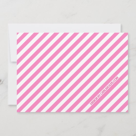 ピンククレヨン幼稚園パーティの招待状 招待状 (裏面)