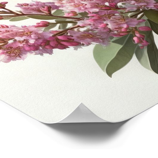 ピンククレープマートルフラワーアートプリントポスター ポスター (角)