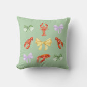 ピンククロウフィッシュシーフードの沸騰パーティーパステル クッション (正面)