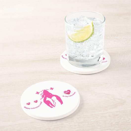 ピンククロウフィッシュバレンタインの砂コースター コースター (側面)