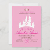 ピンククロウプリンセス1st誕生日パーティー 招待状 (正面)