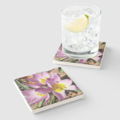 ピンククロキュース春フローラ ストーンコースター (横)