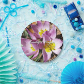 ピンククロキュース春フローラ ペーパープレート (パーティー)