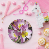 ピンククロキュース春フローラ ペーパープレート (パーティー)