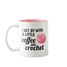 ピンククロシェ及びコーヒーヤーン