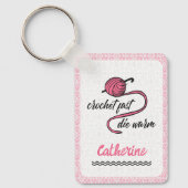 ピンククロシェ速く、暖かく死ぬ キーホルダー (正面)