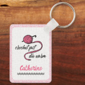 ピンククロシェ速く、暖かく死ぬ キーホルダー (裏面)