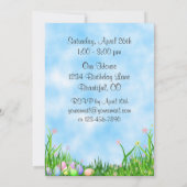 ピンククロスとイースターエッグ1st誕生日招待状 招待状 (裏面)