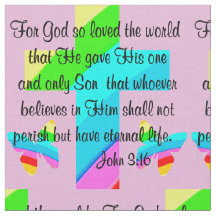 ピンククロスとバタフライジョン3:16ファブリック