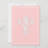 ピンククロスエレガントガールズ《キリスト教》洗礼式や命名式招待状 招待状 (裏面)