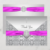 ピンククロスエレガントクリスチャンサンキューカード サンキューカード (正面/裏面)