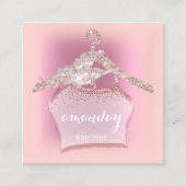 ピンククロスハンガーダイヤモンドブティック スクエア名刺 (正面)