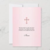 ピンククロスバプティスマ《キリスト教》洗礼式や命名式セレモニーガール 招待状 (裏面)