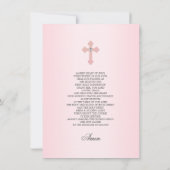ピンククロスファースト聖体拝領ガール 招待状 (裏面)