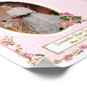 ピンククロスファースト聖餐式パーソナライズされた11x14 ポスター (角)