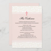 ピンククロスファースト聖餐式招待状 招待状 (正面/裏面)