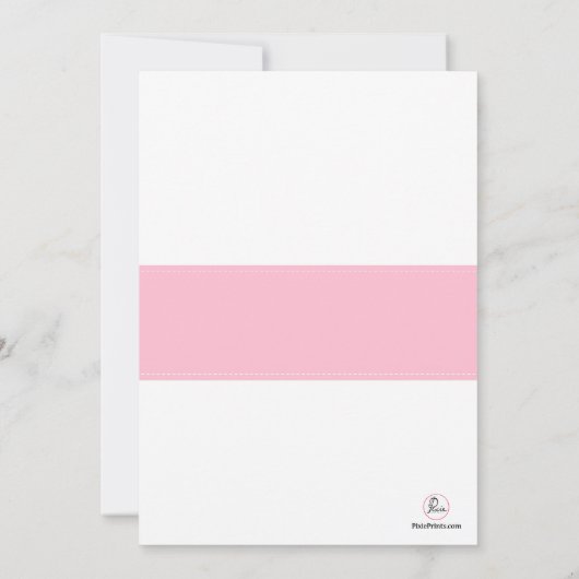 ピンククロスラインベビーシャワー招待状 招待状 (裏面)