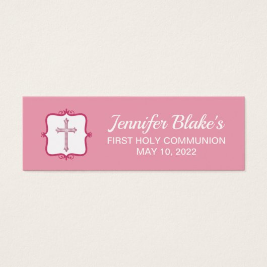 ピンククロス聖体拝領タグ (正面)