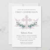 ピンククロス葉と第1聖餐式 招待状 (正面)