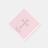 ピンククロス《キリスト教》洗礼式や命名式 スタンダードカクテルナプキン (角)