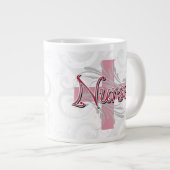 ピンククロス/旋回ナース ジャンボコーヒーマグカップ (正面右)