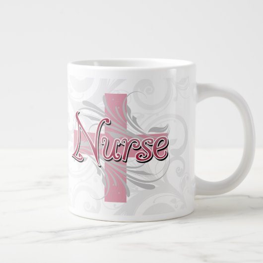 ピンククロス/旋回ナース ジャンボコーヒーマグカップ (右)
