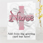 ピンククロス/渦ナース カード (黄色い花)