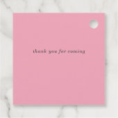 ピンククロテスラインコケットボーガールベビーシャワー フェイバータグ (裏面)