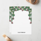 ピンククロバー葉ズ&フォント名 ノートカード (正面/裏面インサイチュ)