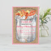 ピンククロフィッシュカップルベビーシャワー招待状 招待状 (スタンド正面)