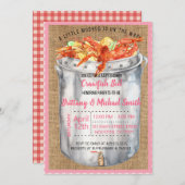 ピンククロフィッシュカップルベビーシャワー招待状 招待状 (正面/裏面)