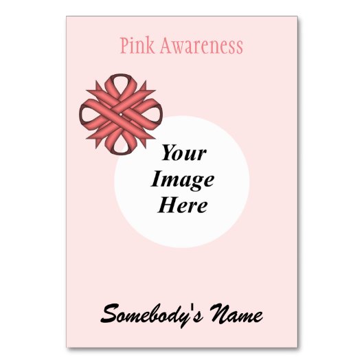 ピンククローバーリボンテンプレートバイケネス・ヨンチッチ テーブルナンバー (裏面)