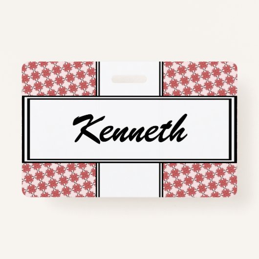 ピンククローバーリボンバイケネス・ヨンチッチ バッジ (正面)