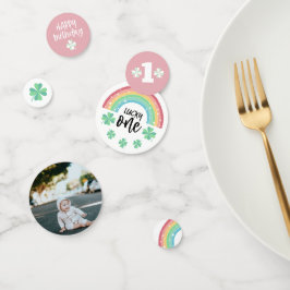 ピンククローバーレインボーラッキーワン写真1st誕生日 コンフェッティ