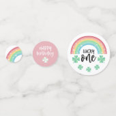 ピンククローバーレインボーラッキーワン写真1st誕生日 コンフェッティ (正面)