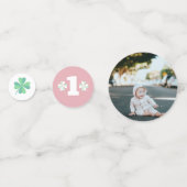 ピンククローバーレインボーラッキーワン写真1st誕生日 コンフェッティ (裏面)