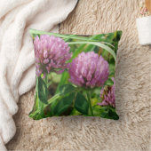 ピンククローバーワイルドフラワー – Trifolium pratense クッション (ブランケット)