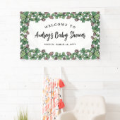 ピンククローバー女の子ベビーシャワーへようこそ 横断幕 (インサイチュ)