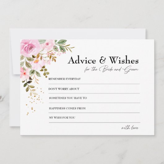 ピンククールのアドバイス&新郎新婦カードのご要望 招待状 (正面)