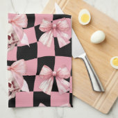 ピンククールのキッチンスケルトンハロウィーン キッチンタオル (四つ折り)