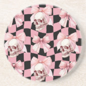 ピンククールのキッチンスケルトンハロウィーン コースター (正面)