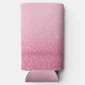 ピンククールのグリッターカスタムイニシャルと名前 スリム缶クーラー (裏面)