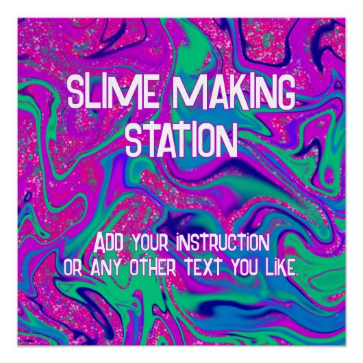 ピンククールのグルービーガール誕生日スライムパーティーカスタム ポスター (正面)