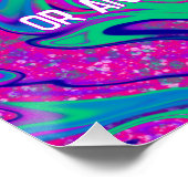 ピンククールのグルービーガール誕生日スライムパーティーカスタム ポスター (コーナー)